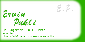 ervin pukli business card